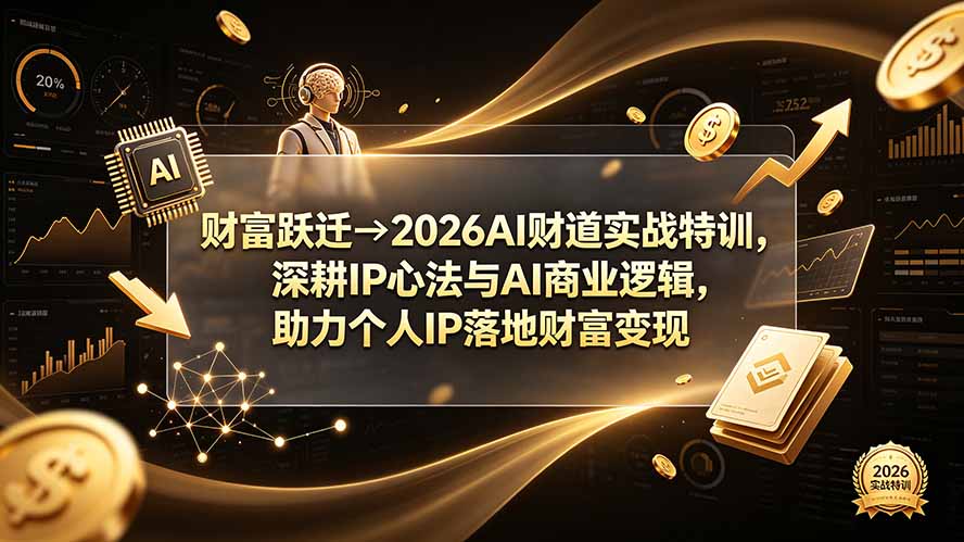 2026AI财道实战特训,深耕IP心法与AI商业逻辑,助力个人IP落地财富变现-极光库